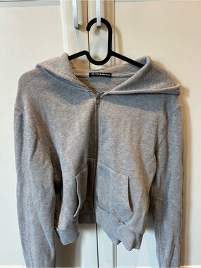 Brandy Melville Gray Zip-Up Hoodie
